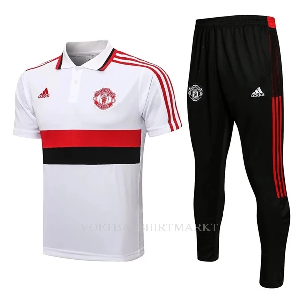 Manchester United Trainingpolo 2022-23 Wit-Zwart-Rood