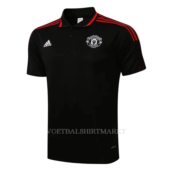 Manchester United Trainingpolo 2022-23 Zwart-Rood-Zwart