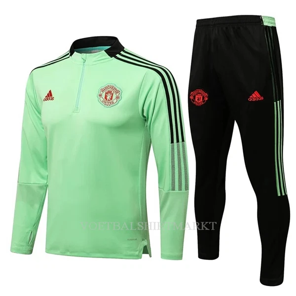 Manchester United Trainings Sweatshirt Pak 2022-23 Kwartrits Groene