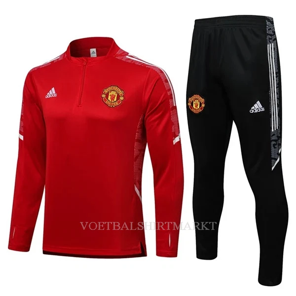 Manchester United Trainings Sweatshirt Pak 2022-23 Kwartrits Rood-Wit