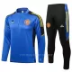 Manchester United Trainings Sweatshirt Pak Kind 2022-23 Kwartrits Blauwe