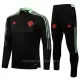 Manchester United Trainings Sweatshirt Pak Kind 2022-23 Kwartrits Zwarte