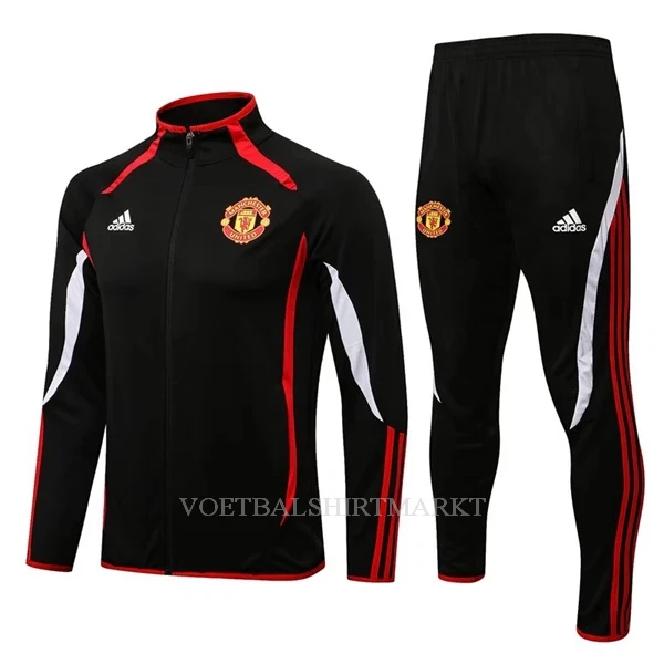 Manchester United Trainingsjack Pak 2022-23 Zwart-Wit