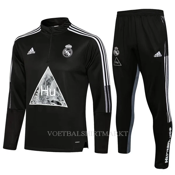 Real Madrid Trainings Sweatshirt Pak Kind 2022-23 Kwartrits Zwarte