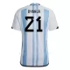 Argentinië Dybala 21 Shirt Heren Thuis WK 2022