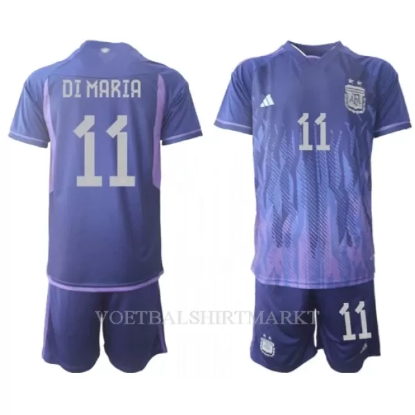 Argentinië Angel Di Maria 11 Tenue Kind Uit WK 2022