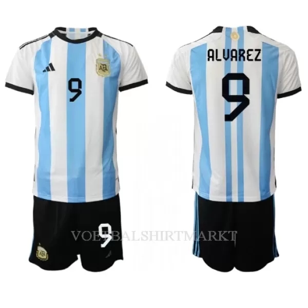 Argentinië Julian Alvarez 9 Tenue Kind Thuis WK 2022