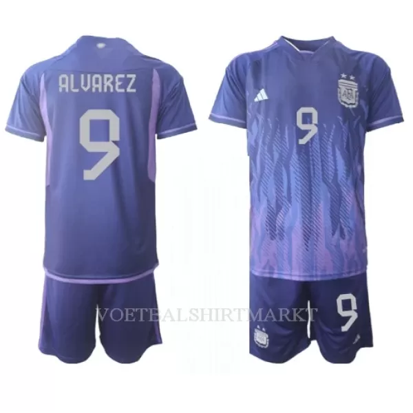 Argentinië Julian Alvarez 9 Tenue Kind Uit WK 2022