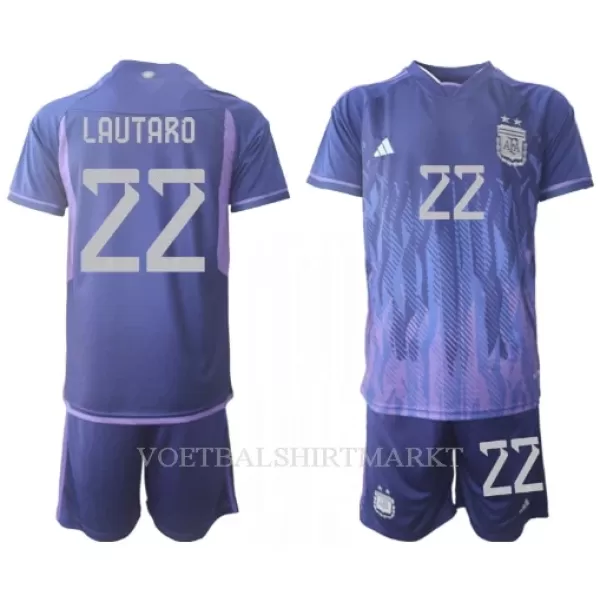 Argentinië Lautaro Martinez 22 Tenue Kind Uit WK 2022