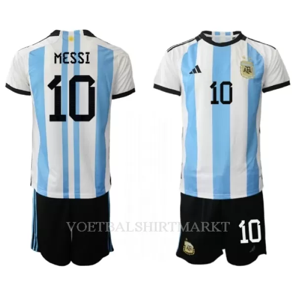 Argentinië Lionel Messi 10 Tenue Kind Thuis WK 2022