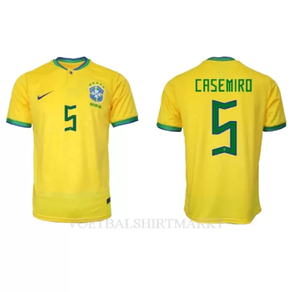 Brazilië Casemiro 5 Shirt Heren Thuis WK 2022