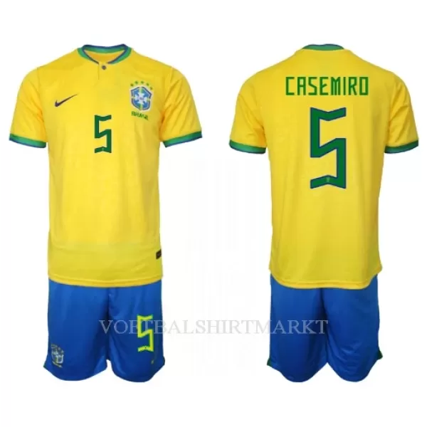 Brazilië Casemiro 5 Tenue Kind Thuis WK 2022