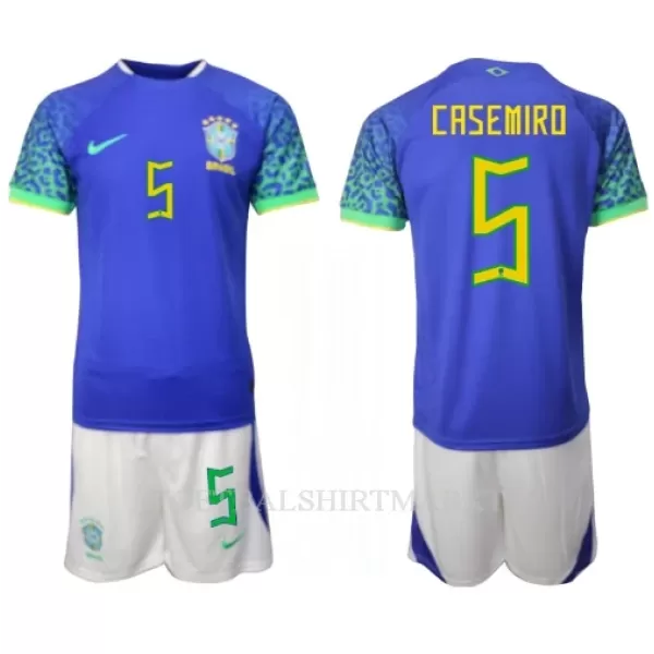 Brazilië Casemiro 5 Tenue Kind Uit WK 2022