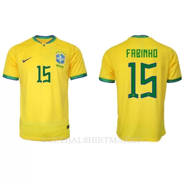 Brazilië Fabinho 15 Shirt Heren Thuis WK 2022