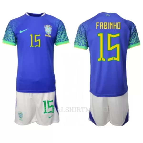 Brazilië Fabinho 15 Tenue Kind Uit WK 2022