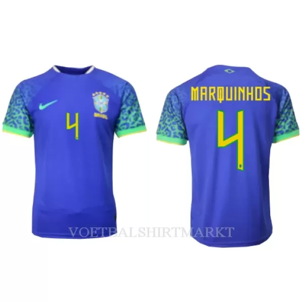 Brazilië Marquinhos 4 Shirt Heren Uit WK 2022