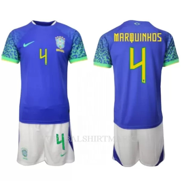 Brazilië Marquinhos 4 Tenue Kind Uit WK 2022