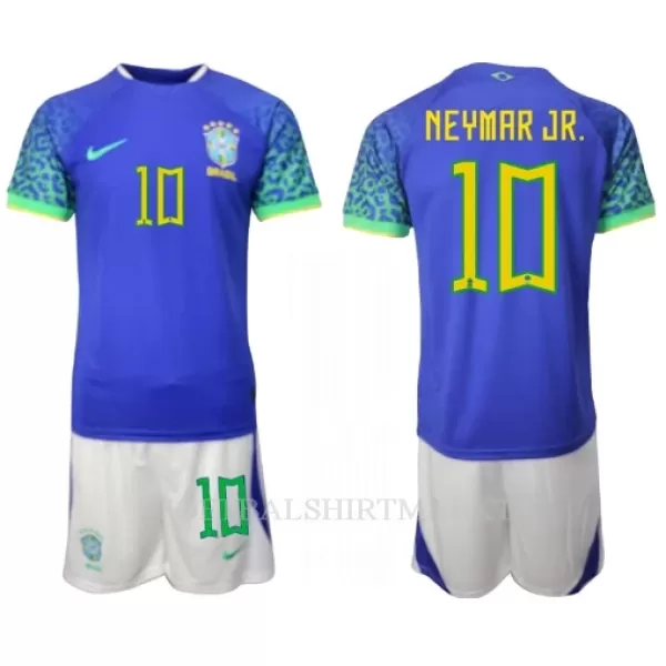 Brazilië Neymar Jr 10 Tenue Kind Uit WK 2022