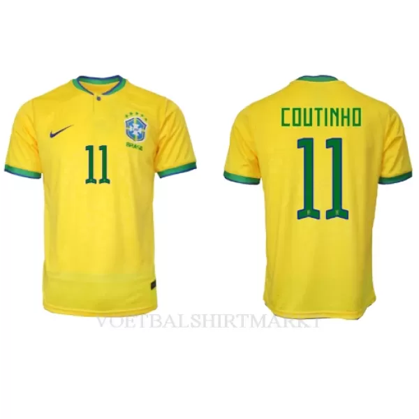 Brazilië Philippe Coutinho 11 Shirt Heren Thuis WK 2022