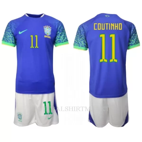 Brazilië Philippe Coutinho 11 Tenue Kind Uit WK 2022