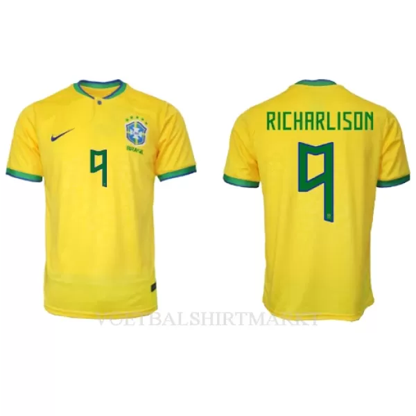 Brazilië Richarlison 9 Shirt Heren Thuis WK 2022