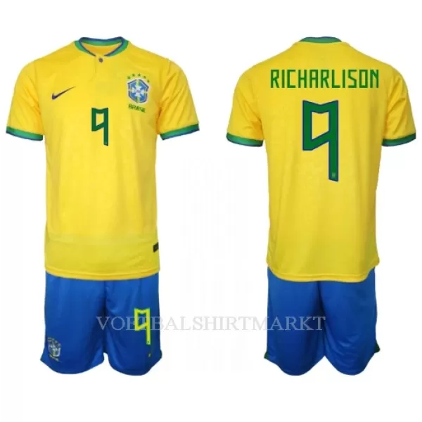 Brazilië Richarlison 9 Tenue Kind Thuis WK 2022