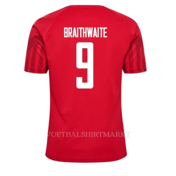 Denemarken Martin Braithwaite 9 Shirt Heren Thuis WK 2022