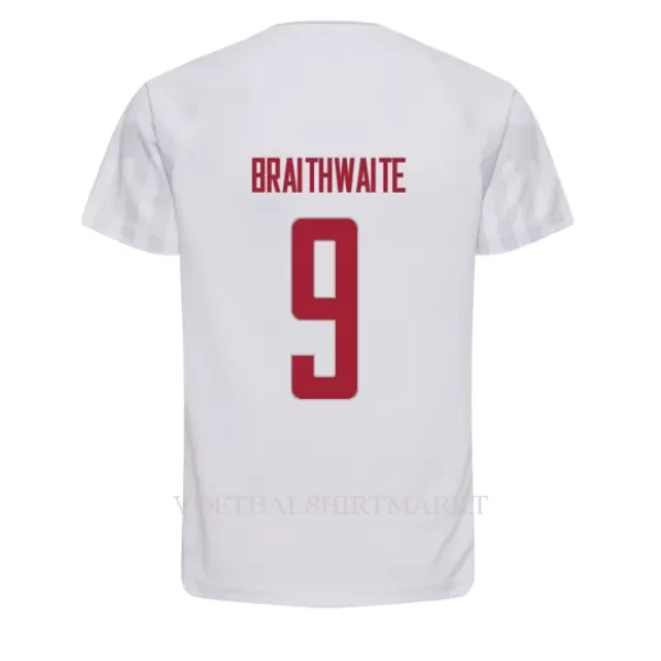 Denemarken Martin Braithwaite 9 Shirt Heren Uit WK 2022