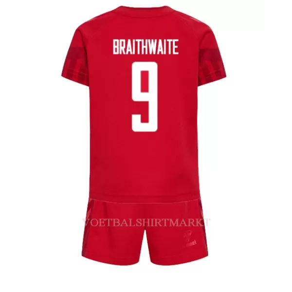 Denemarken Martin Braithwaite 9 Tenue Kind Thuis WK 2022