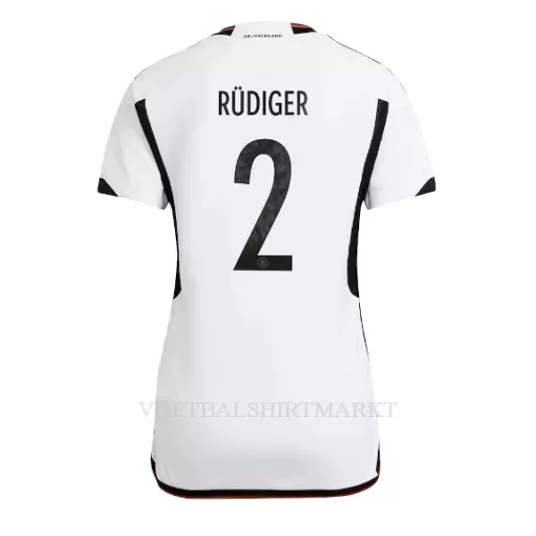 Duitsland Antonio Rudiger 2 Shirt Dames Thuis WK 2022