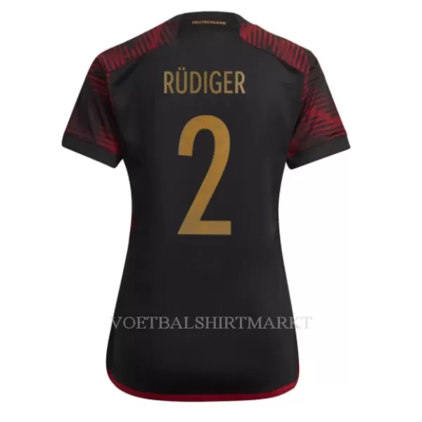 Duitsland Antonio Rudiger 2 Shirt Dames Uit WK 2022