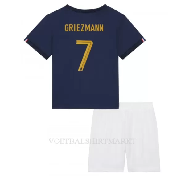 Frankrijk Antoine Griezmann 7 Tenue Kind Thuis WK 2022