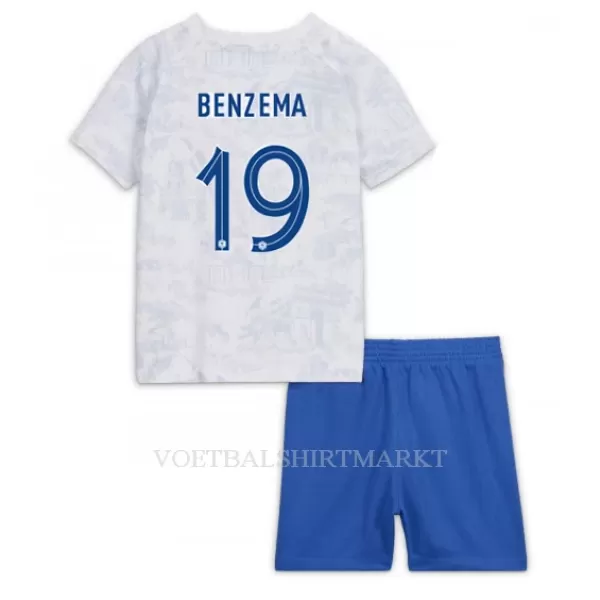 Frankrijk Karim Benzema 19 Tenue Kind Uit WK 2022