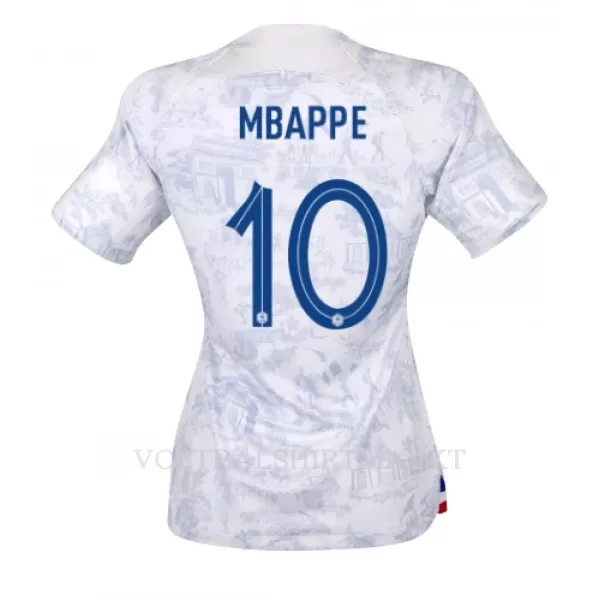 Frankrijk Kylian Mbappé 10 Shirt Dames Uit WK 2022