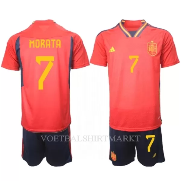 Spanje Alvaro Morata 7 Tenue Kind Thuis WK 2022