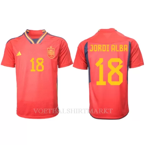 Spanje Jordi Alba 18 Shirt Heren Thuis WK 2022