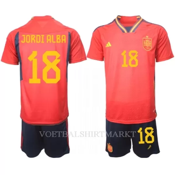 Spanje Jordi Alba 18 Tenue Kind Thuis WK 2022