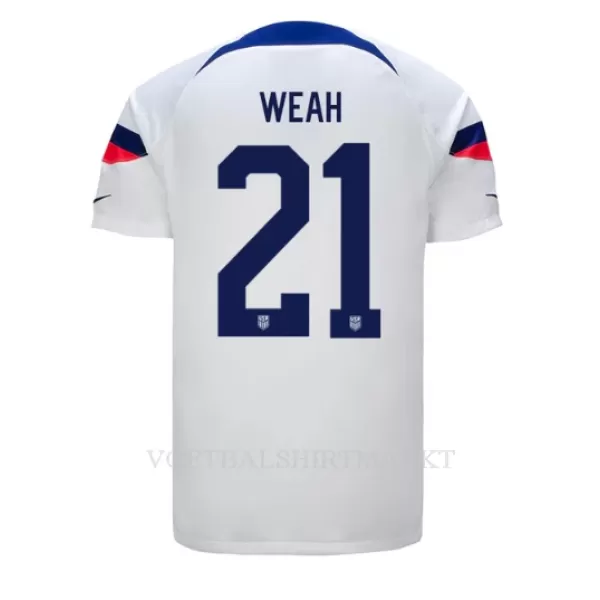 USA Timothy Weah 21 Shirt Heren Thuis WK 2022