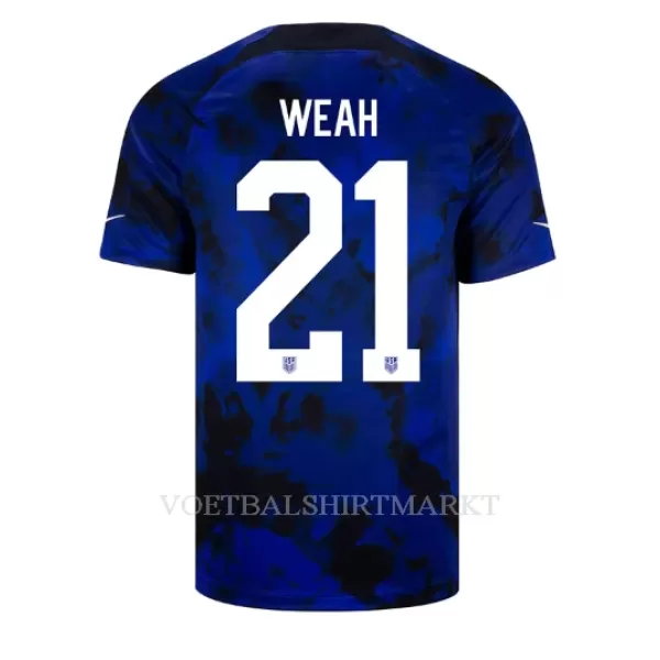 USA Timothy Weah 21 Shirt Heren Uit WK 2022