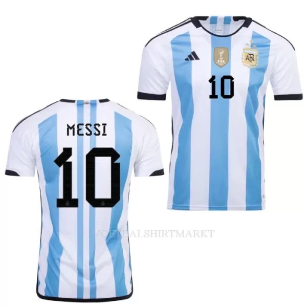 Argentinië 3 Star Messi 10 Shirt Heren Thuis WK 2022