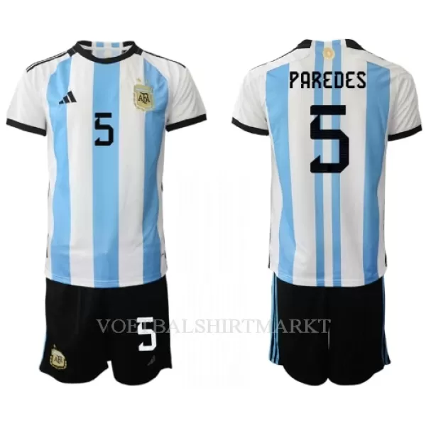 Argentinië Leandro Paredes 5 Tenue Kind Thuis WK 2022