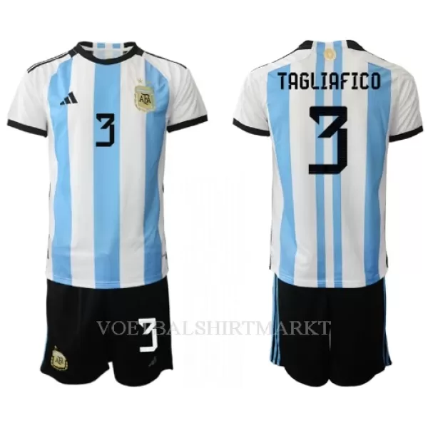 Argentinië Nicolas Tagliafico 3 Tenue Kind Thuis WK 2022