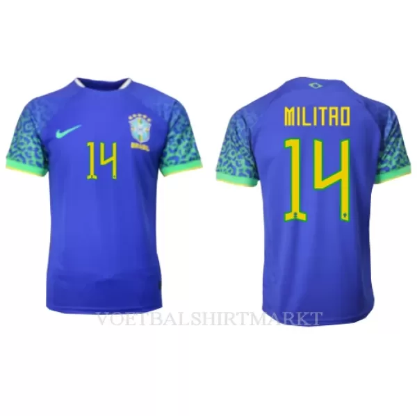 Brazilië Eder Militao 14 Shirt Heren Uit WK 2022