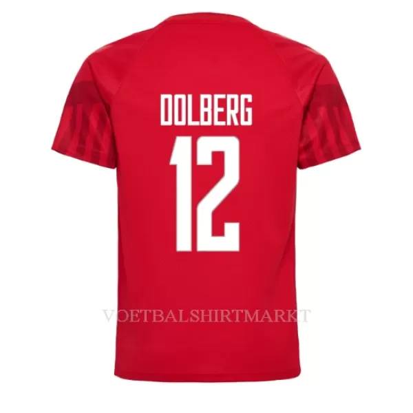 Denemarken Kasper Dolberg 12 Shirt Heren Thuis WK 2022