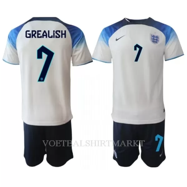 Engeland Jack Grealish 7 Tenue Kind Thuis WK 2022