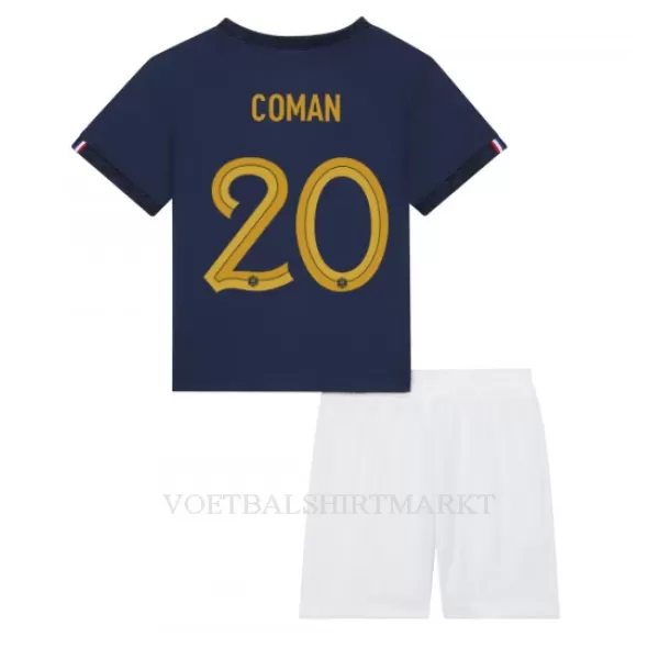 Frankrijk Kingsley Coman 20 Tenue Kind Thuis WK 2022