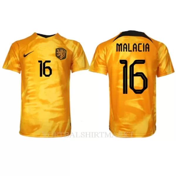 Nederland Tyrell Malacia 16 Shirt Heren Thuis WK 2022