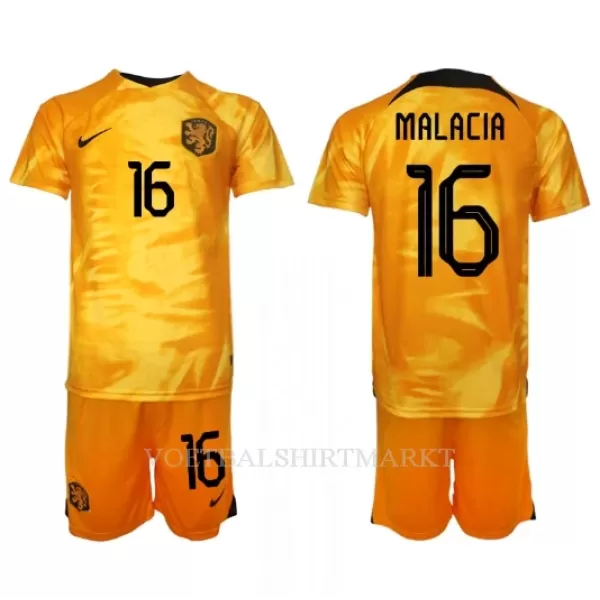 Nederland Tyrell Malacia 16 Tenue Kind Thuis WK 2022