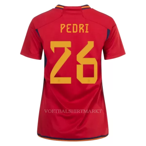 Spanje PEDRI 26 Shirt Dames Thuis WK 2022