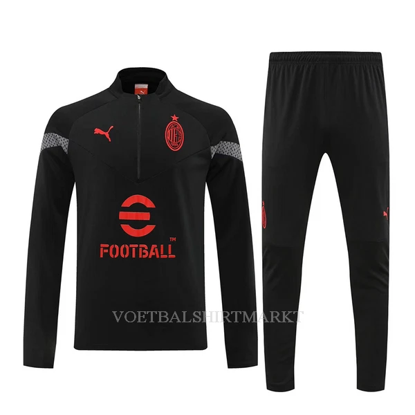 AC Milan Trainingssweaterset 2022-23 Kwartrits Zwarte